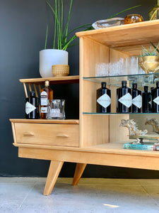 Retro Oak Display / Drinks cabinet