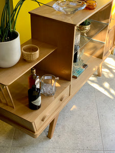 Retro Oak Display / Drinks cabinet