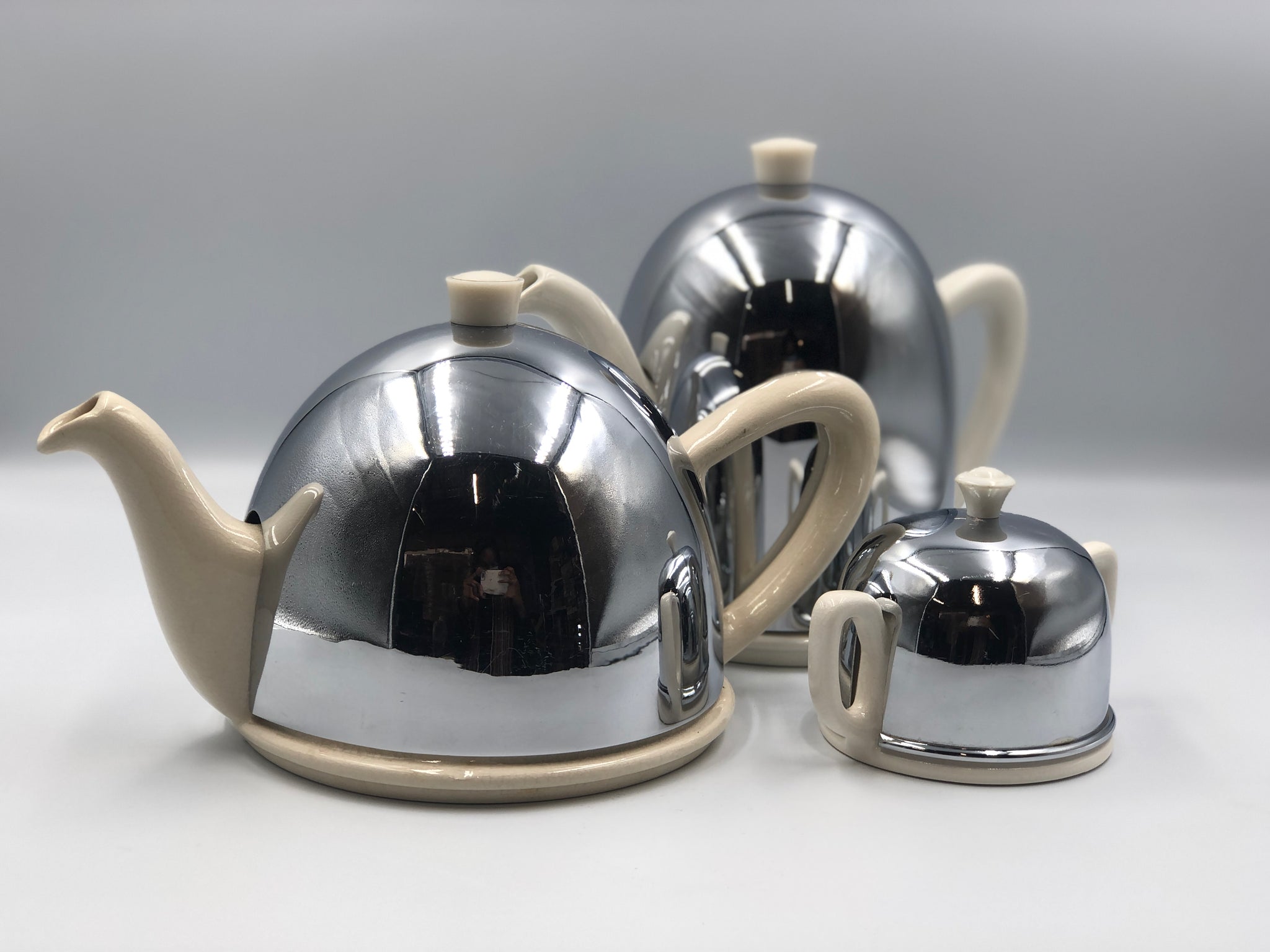 1950s Teapot Chrome & Ceramic Everhot Thermal Teapot