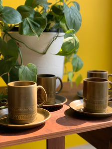 Retro Olive Coffee Set