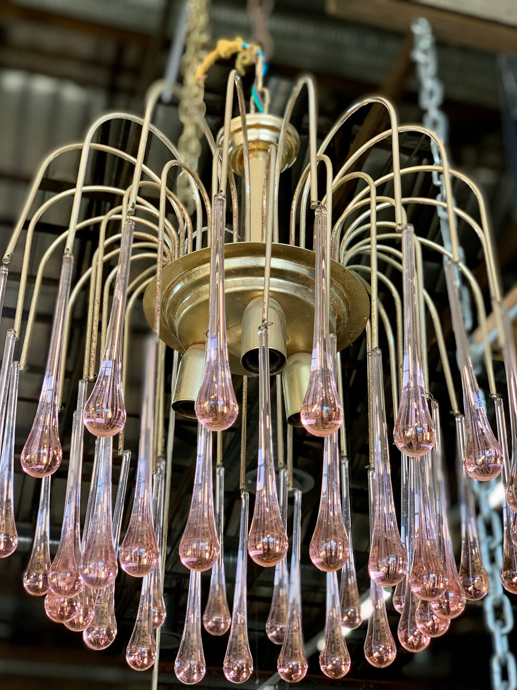 Murano Blush pink & gold chandelier