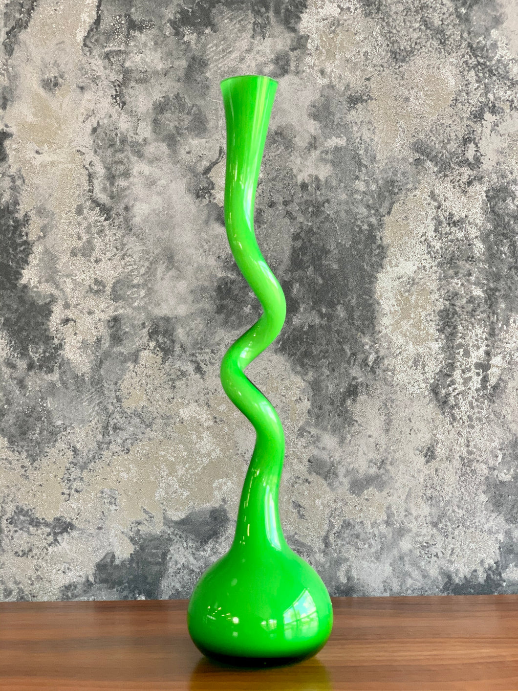 Green modernist spiral vase