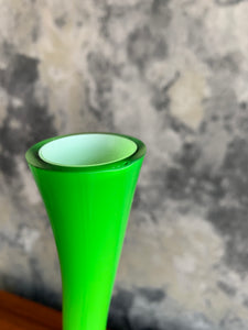 Green modernist spiral vase