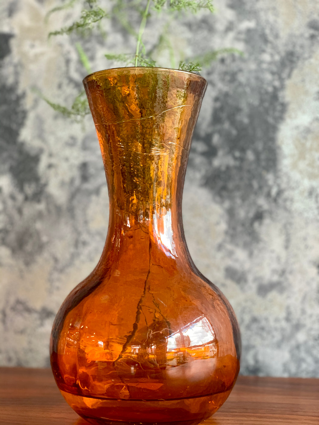 Vintage amber glass vase