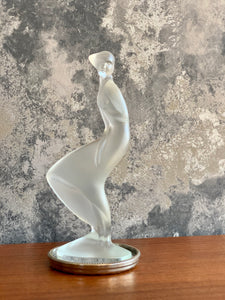 Art Deco "Desna" Glass figurine -Lady in the wind
