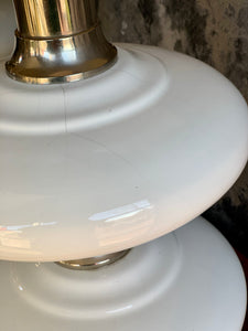 Pair of white & chrome lamps