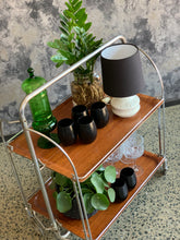 Load image into Gallery viewer, Retro foldable chrome and formica drinks trolley
