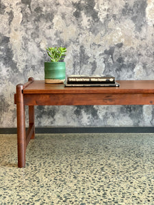 Imbuia retro cubist style coffee table
