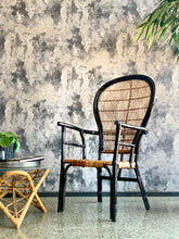 Load image into Gallery viewer, Black &amp; Natural rattan chair
