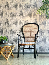 Load image into Gallery viewer, Black &amp; Natural rattan chair
