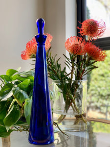 Vintage Blue Bottle With Lid