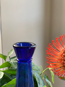 Vintage Blue Bottle With Lid