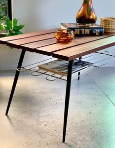 Retro Mahogany Slatted Coffee Table