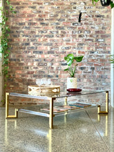 Load image into Gallery viewer, Lucite &amp; Brass Coffee Table
