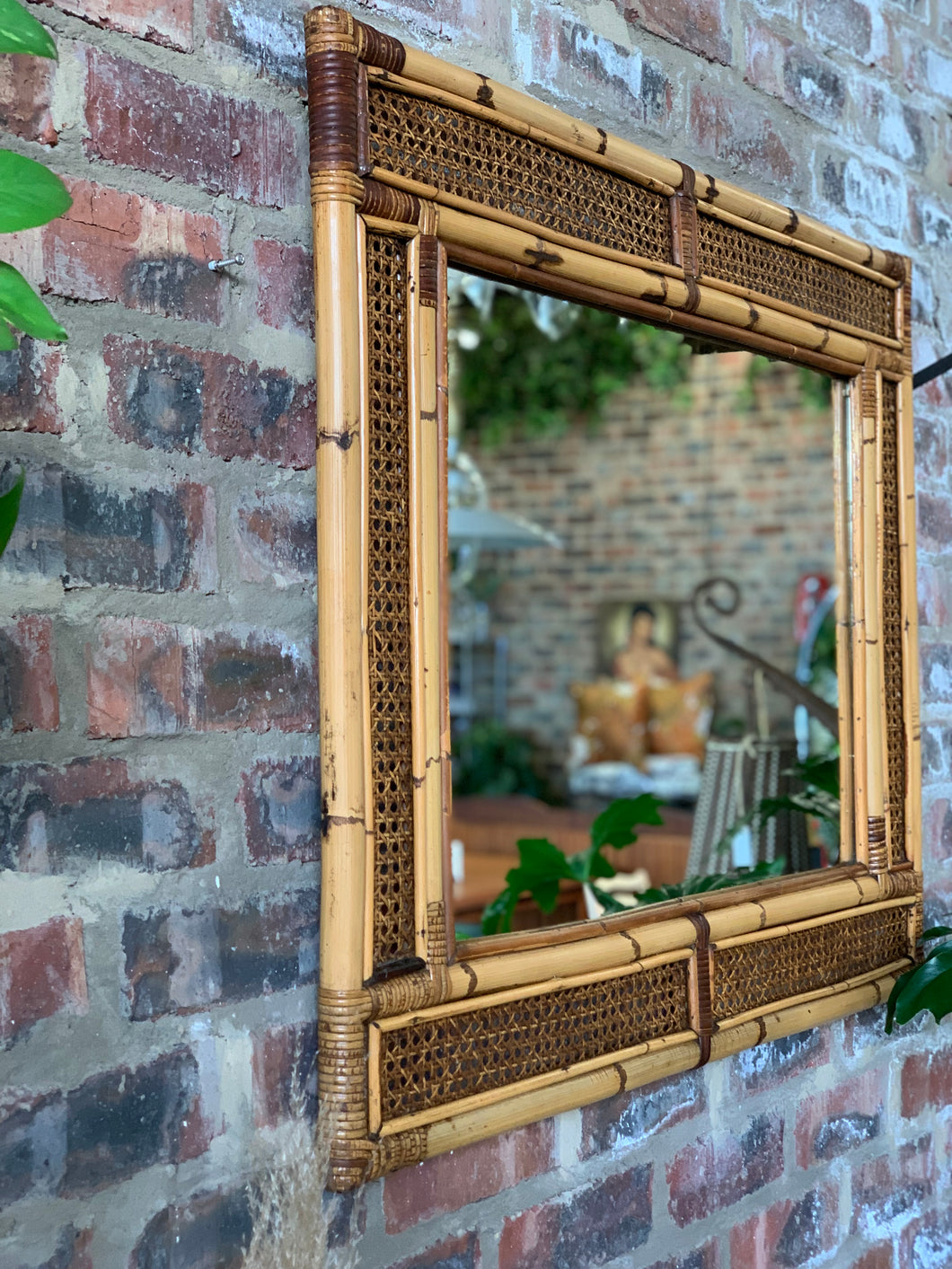 Vintage Cane Mirror