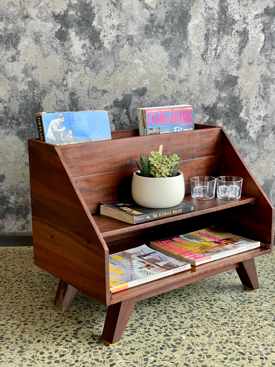 Wooden magazine rack/ side table