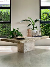 Load image into Gallery viewer, Travertine Modernist Coffee Table
