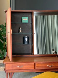 Mid-Century Dresser With Stool