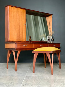 Mid-Century Dresser With Stool