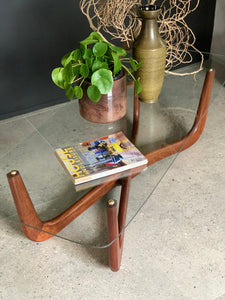 Mid-Century Coffee Table With Glass Top