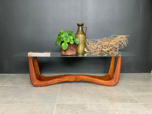 Mid-Century Coffee Table With Glass Top