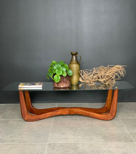 Mid-Century Coffee Table With Glass Top