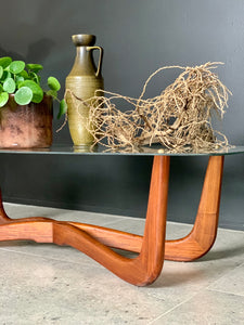 Mid-Century Coffee Table With Glass Top