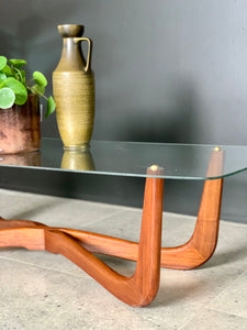 Mid-Century Coffee Table With Glass Top