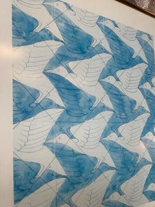Vintage MC Escher Bird Print