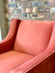 Fully upholstered mid-century armchair