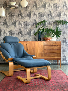 Mid-Century Kroken Armchair with Footrest