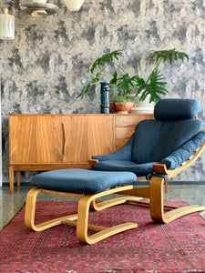 Mid-Century Kroken Armchair with Footrest