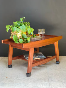 Mid-Century Trolley / Side Table with Wheels