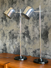 Load image into Gallery viewer, Pair of Chromed Table Lamps

