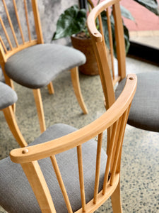 Set of 6 spindle back dining chairs
