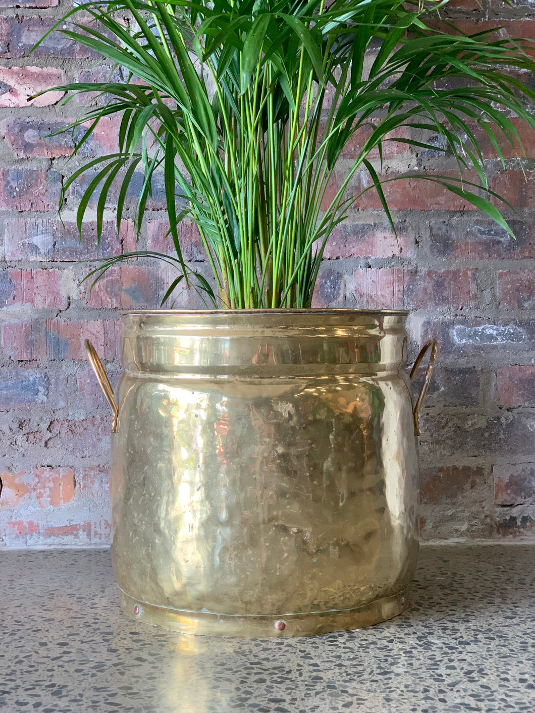 Large Vintage Brass Planter