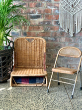 Load image into Gallery viewer, Vintage portable cane spectator seat &amp; children&#39;s chair
