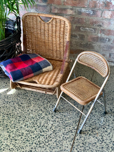 Vintage portable cane spectator seat & children's chair