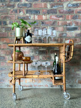 Load image into Gallery viewer, Vintage Cane Drinks Trolley

