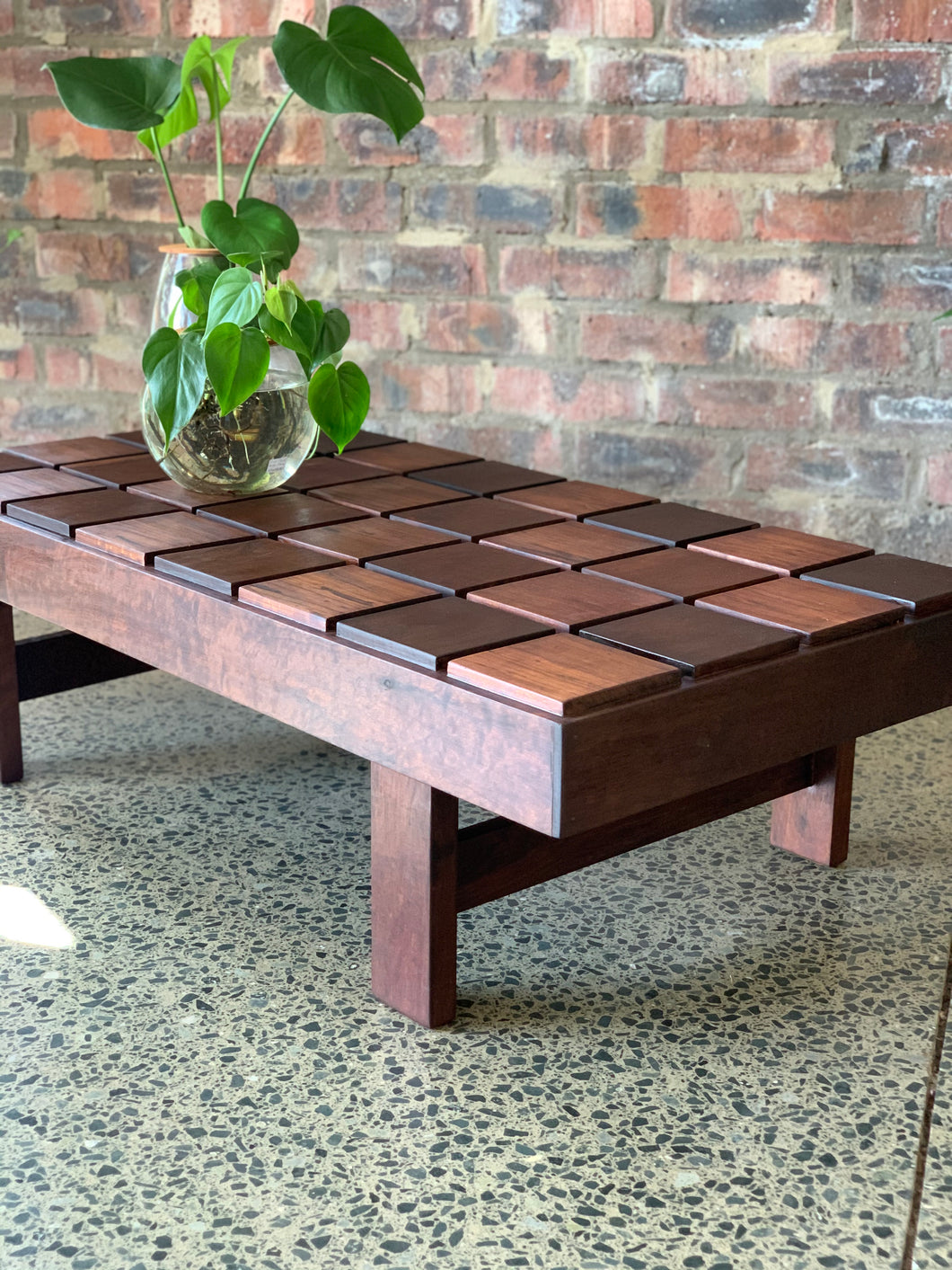 Imbuia Cubist Style Coffee Table