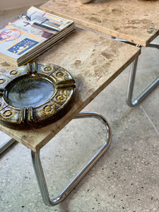 Vintage Travertine Side Tables