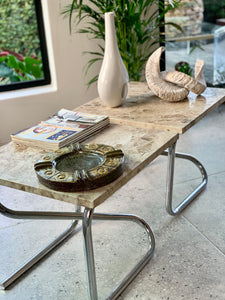 Vintage Travertine Side Tables