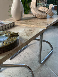 Vintage Travertine Side Tables