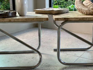 Vintage Travertine Side Tables