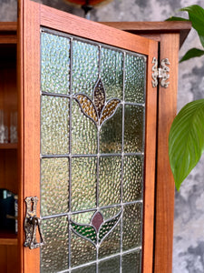 Vintage Cabinet With Lead Glass doors