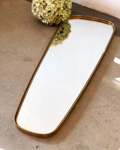 Solid brass framed retro mirror