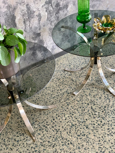 Chrome and glass table