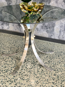 Chrome and glass table