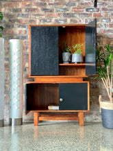 Load image into Gallery viewer, Mid-Century cabinet with black doors

