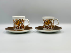 Pair of J&G Meakin Coffee Cups & Saucers